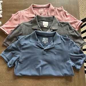 American Eagle Outfitters Men's Polo Shirt Set - Blue, Gray, Pink
